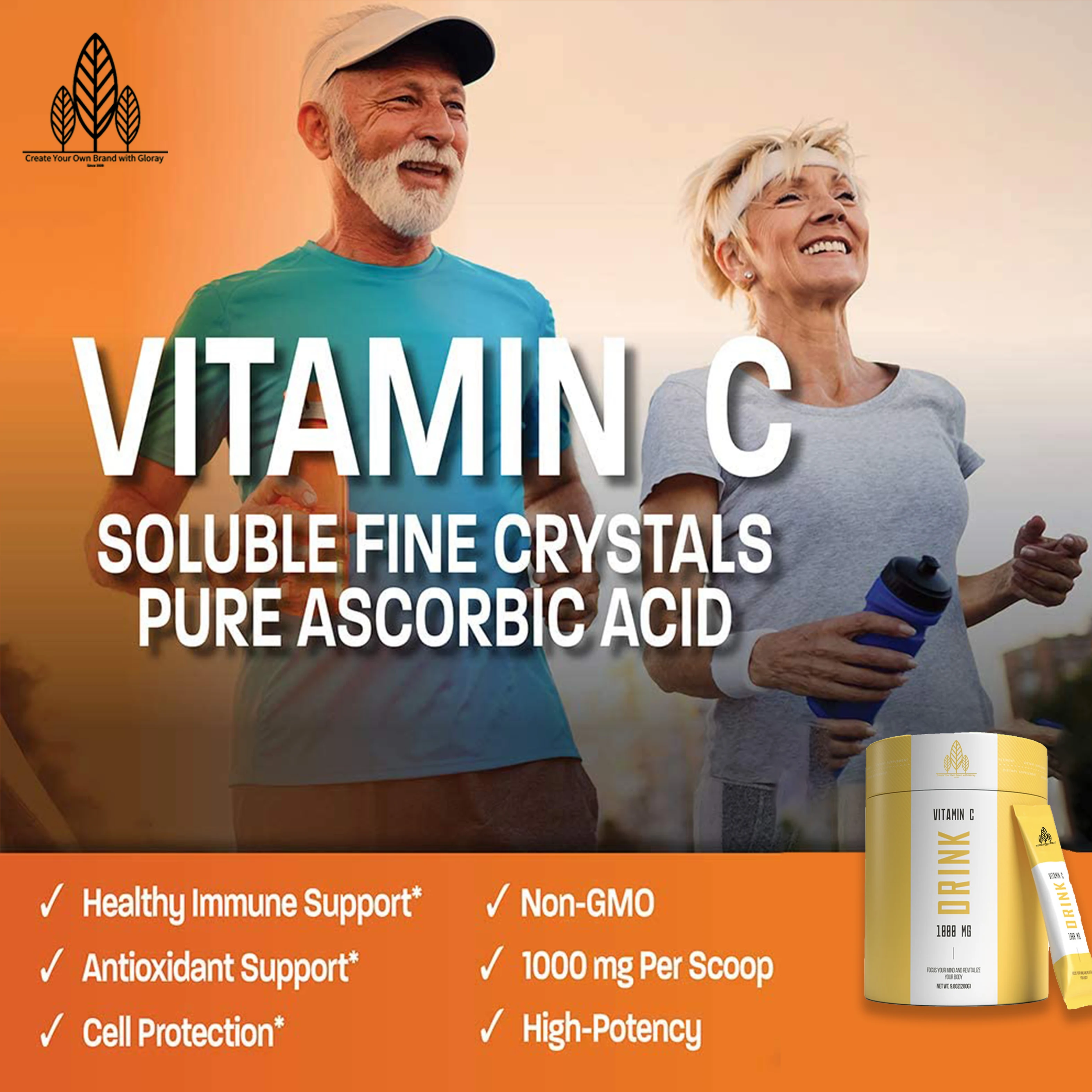 Vitamin C Drink OEM Factory Supply Healthy Supplement for Immune Support & Antioxidant Protection Collagen Booster, Vegan Drink