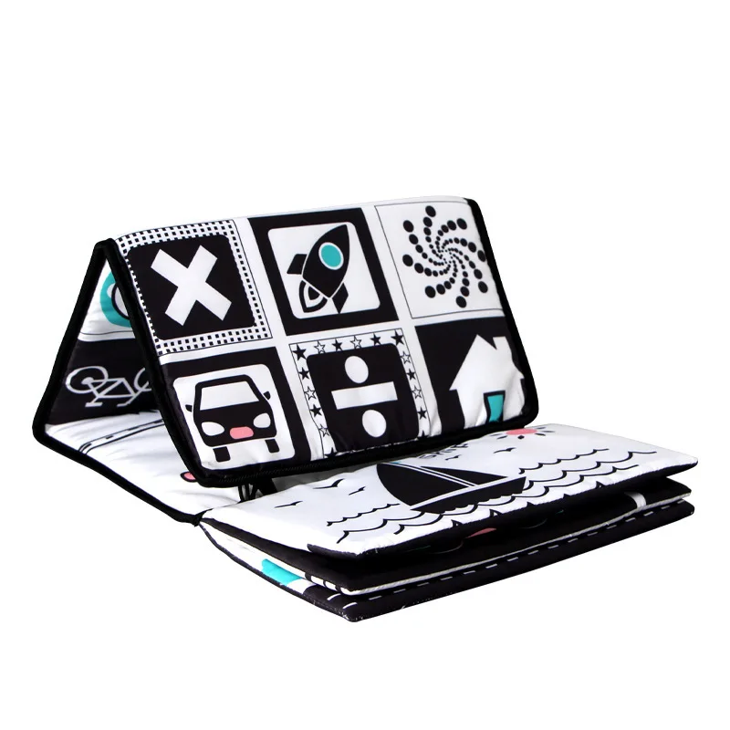 Cute Infant Visual Stimulation Alphabet Distorting Mirror Learning Early Educational Toys Soft Baby Cloth Book