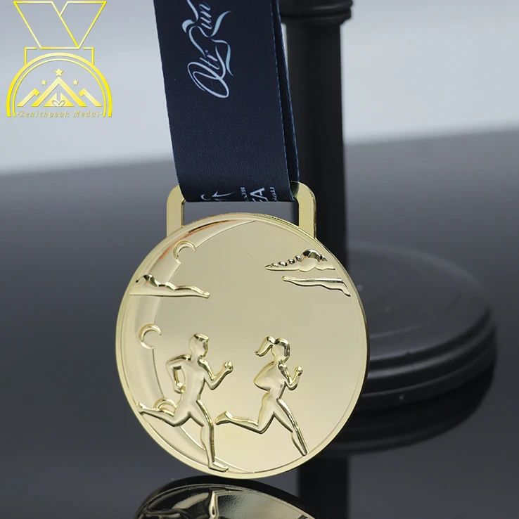 Manufacturer Custom Metal Trophy Cups Awards Blank 5K 10K 21K Marathon Running Finish Sport Marathon Medal