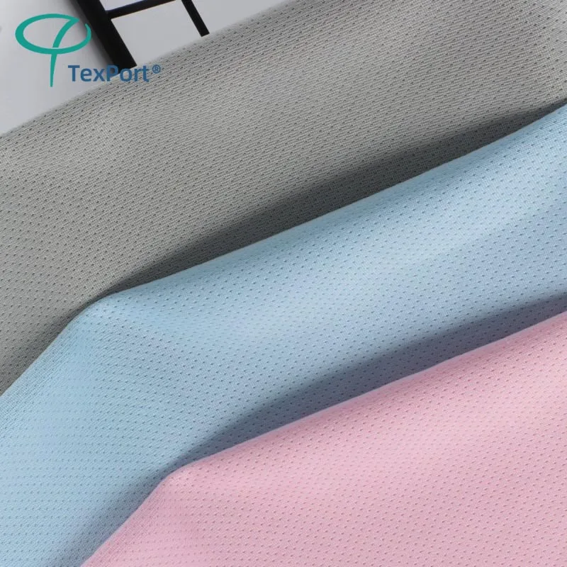 China Factory 100% Polyester 180gsm Stretch Single Sided Mesh Textile Fabric Small Medium Hole For Sportswear Garment
