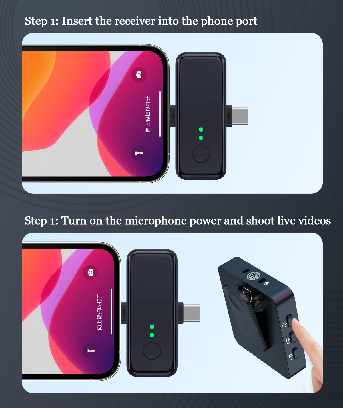 Gooermi SX31 Professional Wireless Lavalier Microphone 2.4G Lapel Recording Mic for Camera Smartphone Tablet