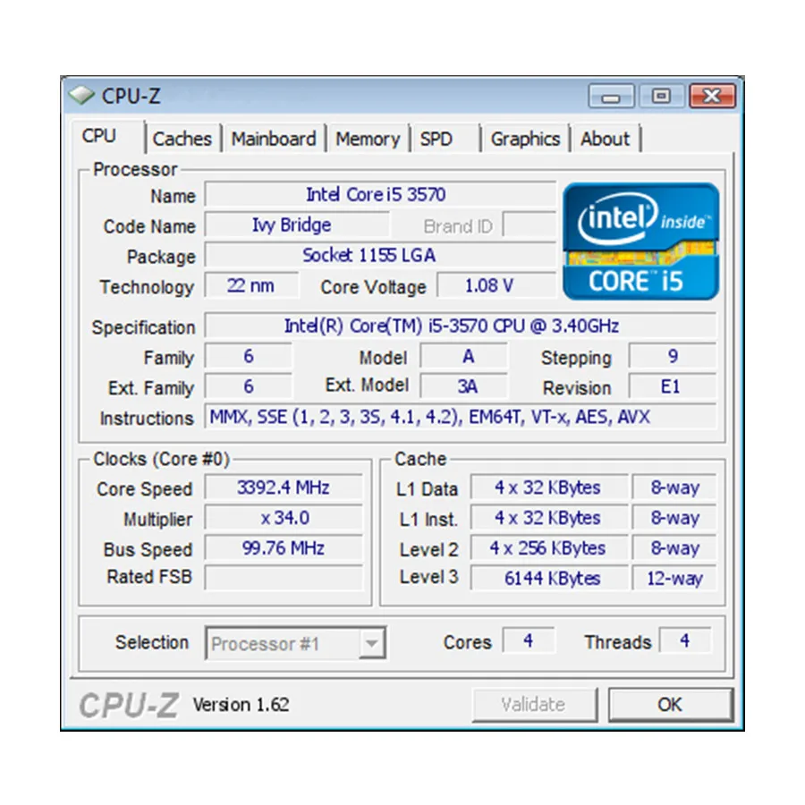  Настольный процессор Intel Core LGA1155 3-го поколения i5