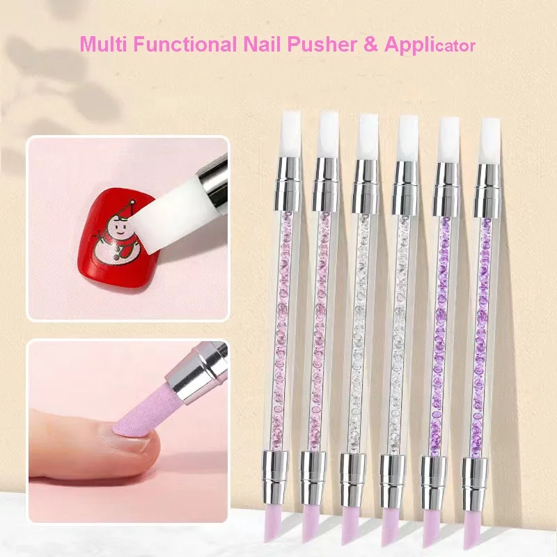 High Quality Rhinestone 2 Sides Crystal Brush Pen Nail Art Tools Nail Equipment and Tools Beauty Salon Nail Cuticle Pusher