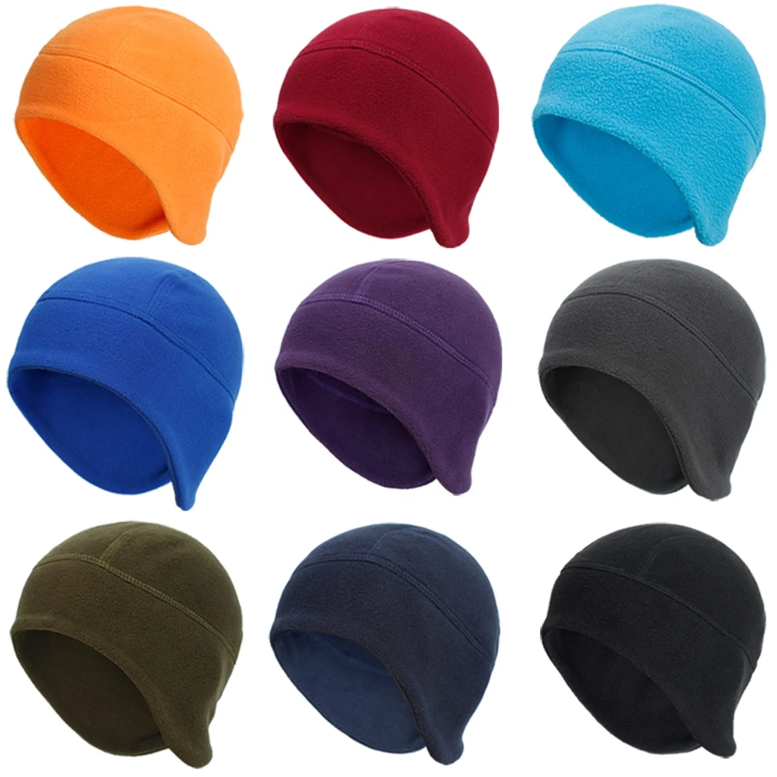 Outdoor Windproof Double Layer Polar Fleece Beanie Earflap Warm Winter Hat skull caps with ear covers