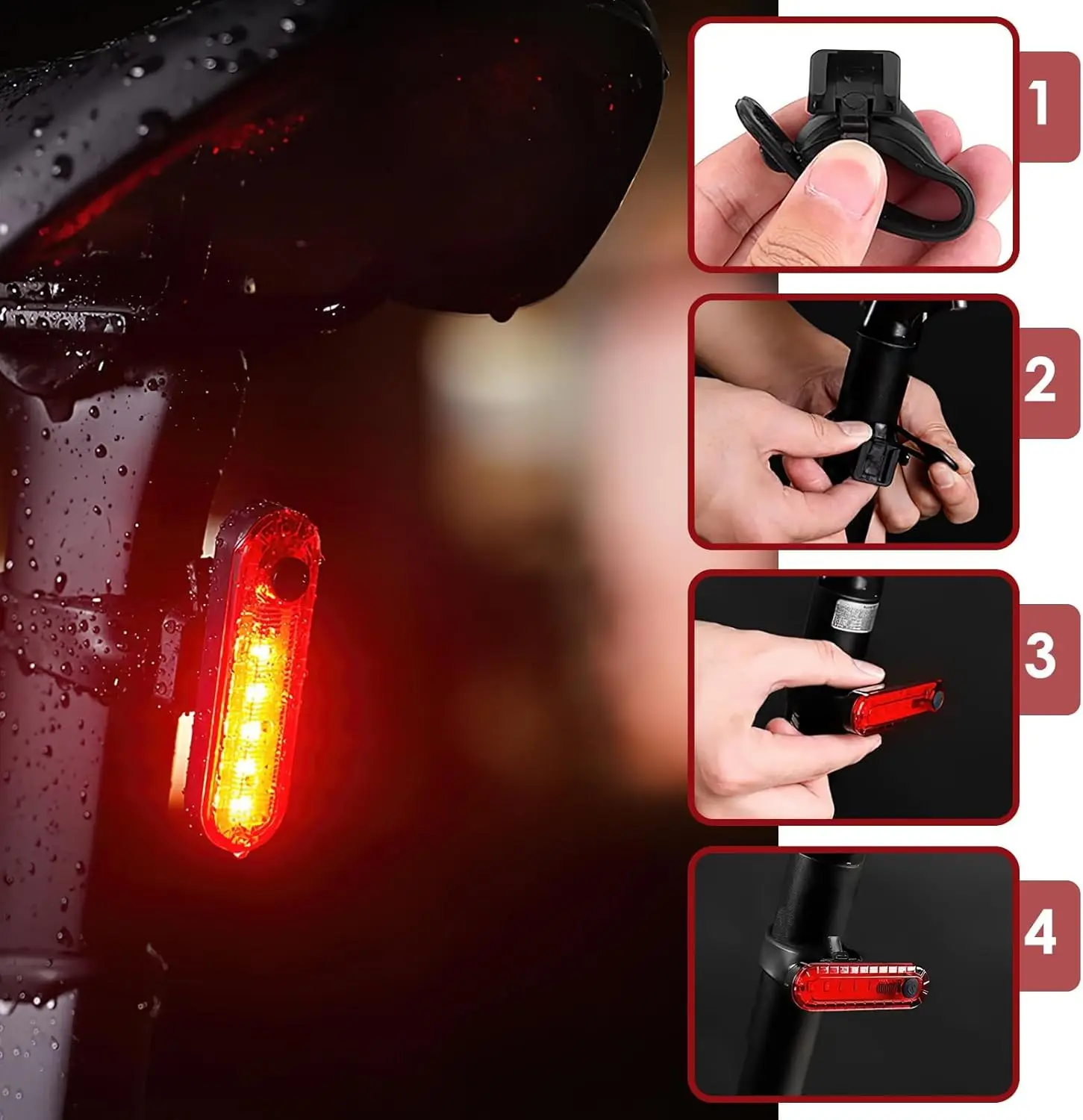 Customized Package Usb Rechargeable Lights Suitable Night Riding Bicycle Lights Bright Bicycle Front and Tail Led Light