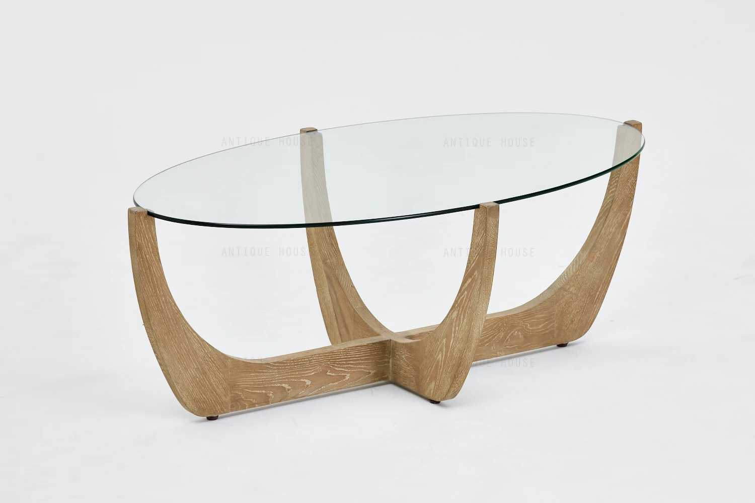 Japandi Oak tempered glass table wabi sabi dinning table set modern simple design coffee table