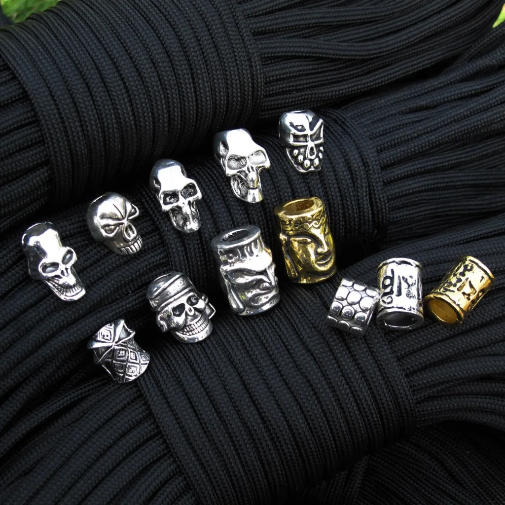 Pirate Beads Skull Pendants For DIY Accessories Outdoor Knife Lanyard Keychain Paracord Bracelets