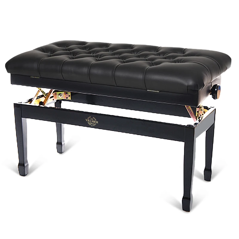 VELMER high-end  hydraulic adjustable wooden double seats adjustable piano stool bench