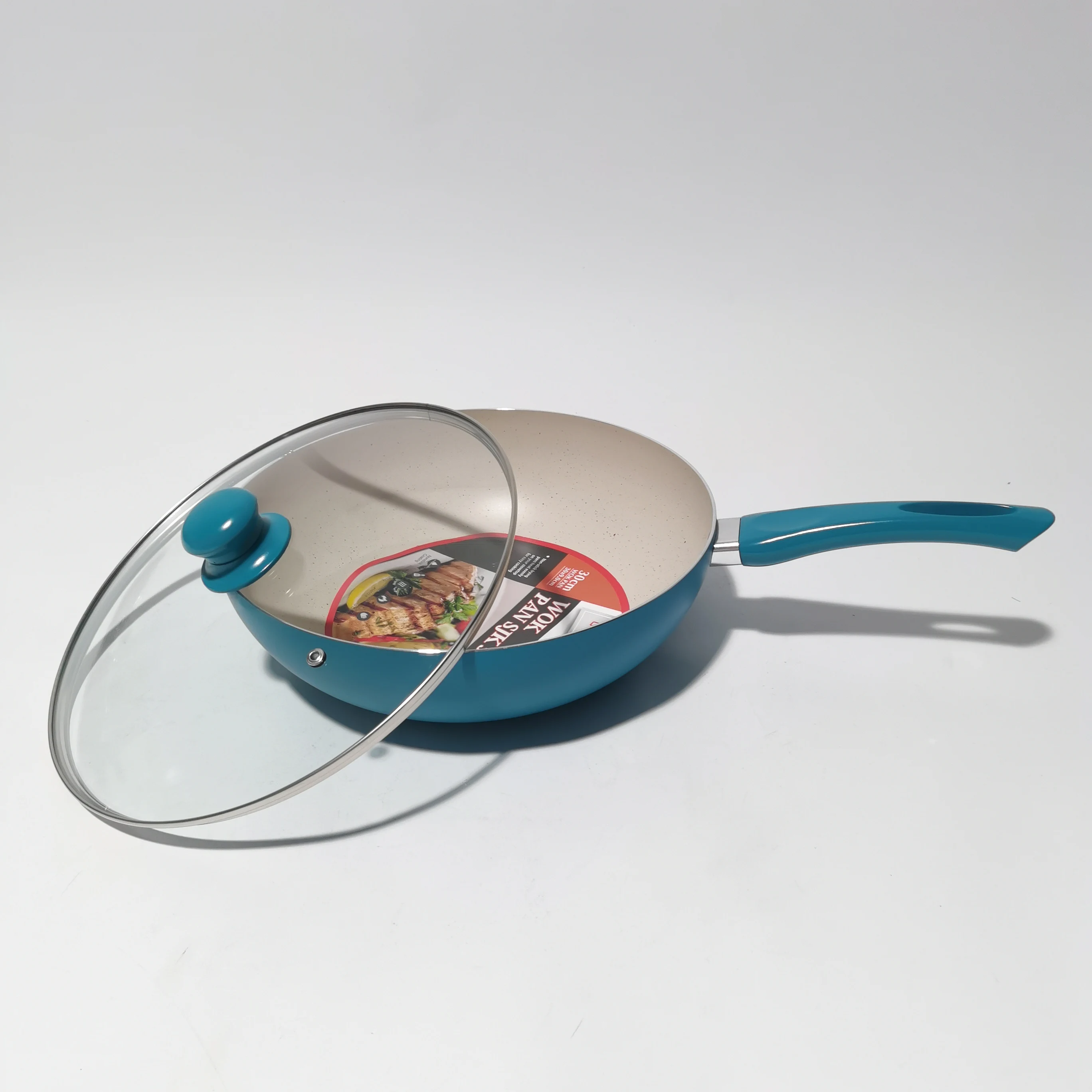 30 CM Big Wok Factory Direct Wholesale Non Stick Coating Aluminum Home Using Wok