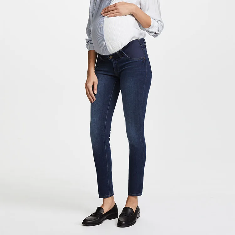 
High quality side panel maternity denim jeans for pregnant women 