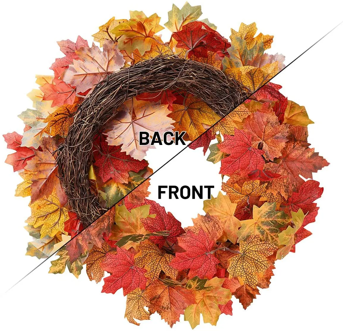 Autumn Wreath Christmas Decoration Thanksgiving Garland Window Restaurant Home Maple Leaf Decoration Wreath Door