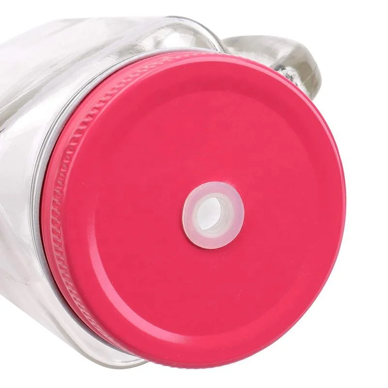 Factory Irect 16oz Clear Round Empty Glass Mason Jar Cup and Mug with Handle