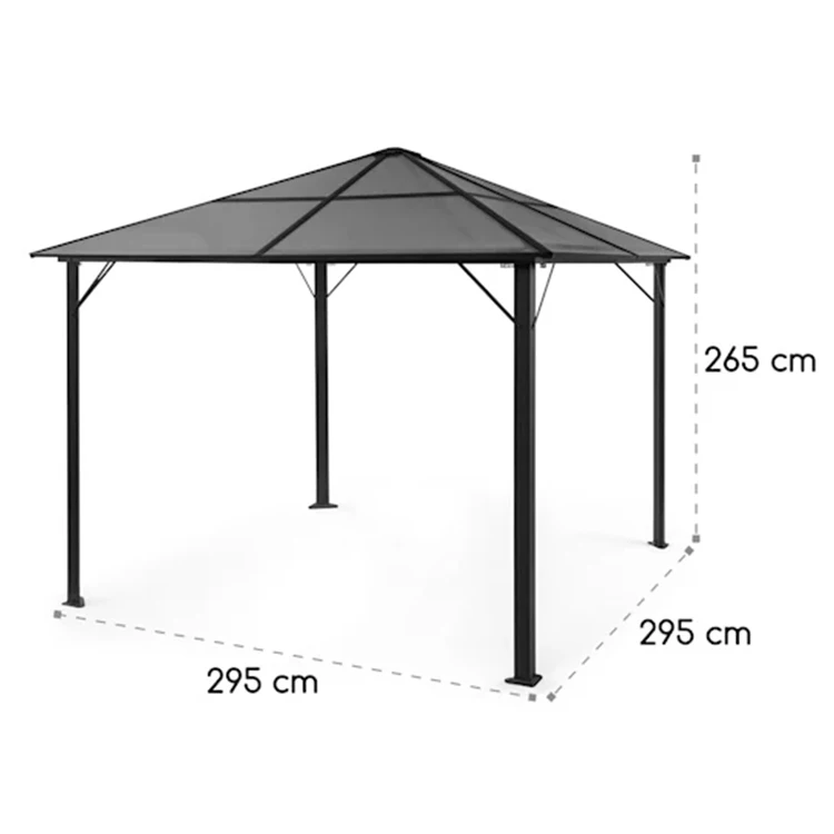 YASN Aluminum Gazebo Tent 3x3m Garden Gazebo Outdoor Party Event Pavillon With LED Lighting