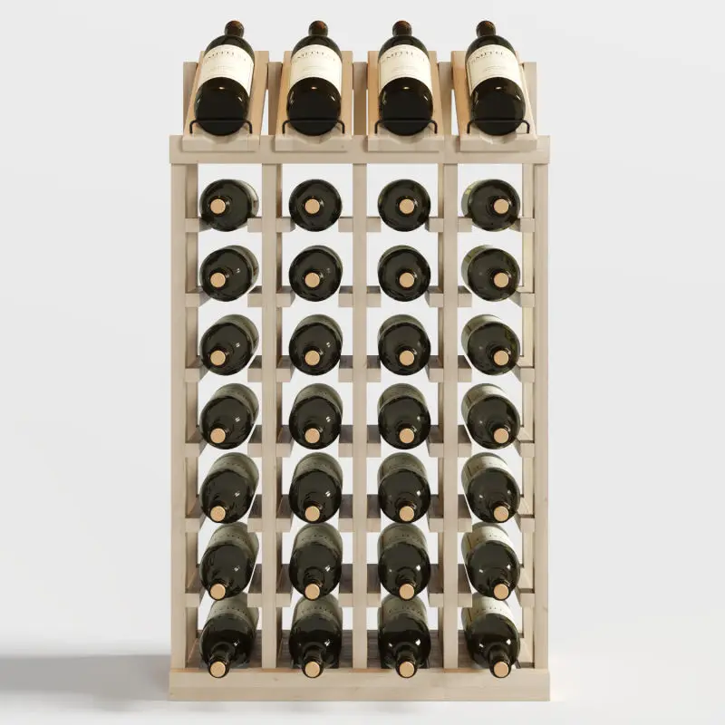 Pine wine rack 32 bottles modular wine rack 8-layer solid wood wine bottle rack