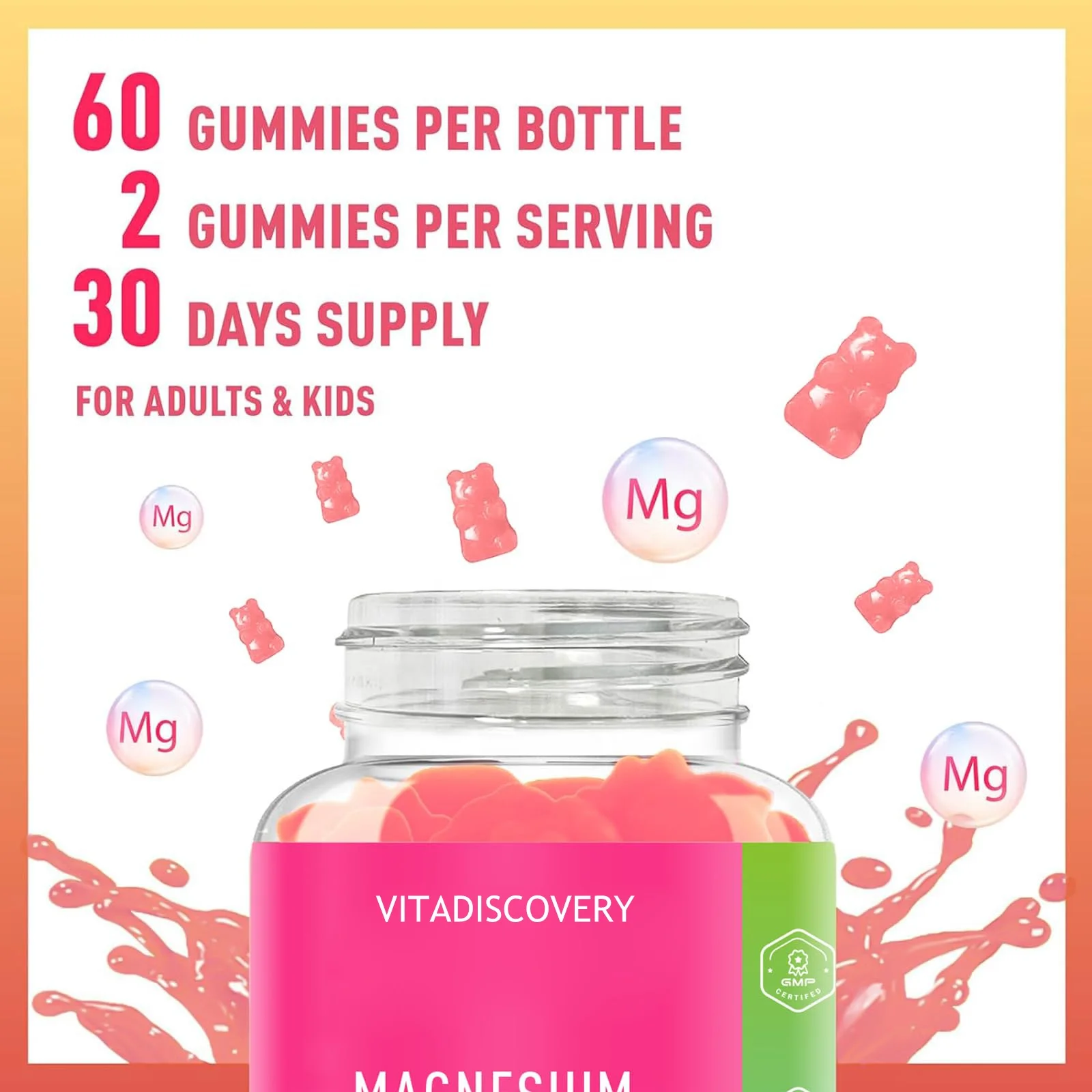 Private Your Label Magnesium Malate Gummy Sleep Muscle & Heart Relaxation Magnesium Citrate/Magnesium Glycinate