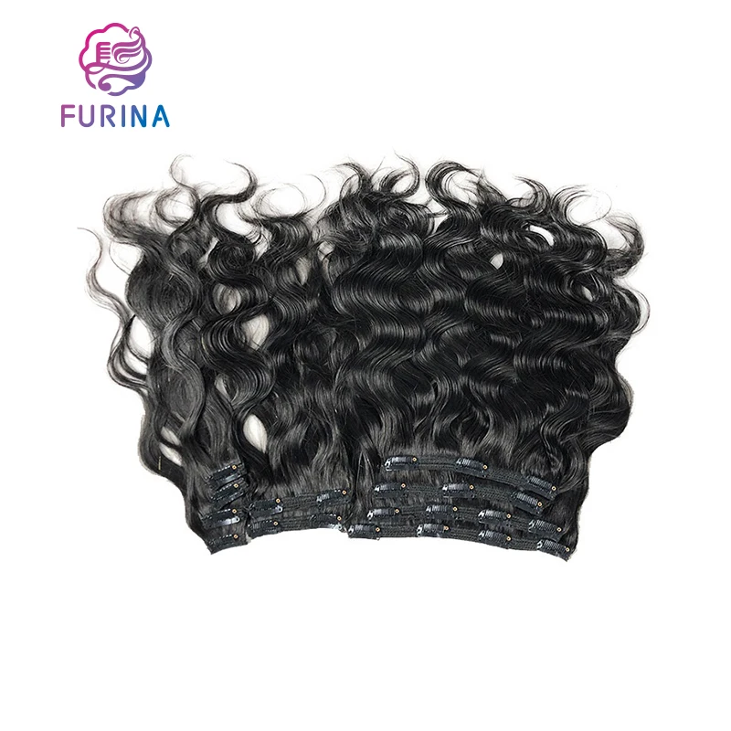 High quality natural wave 100% remy raw hair cuticle aligned human hair clips in hair extension for women