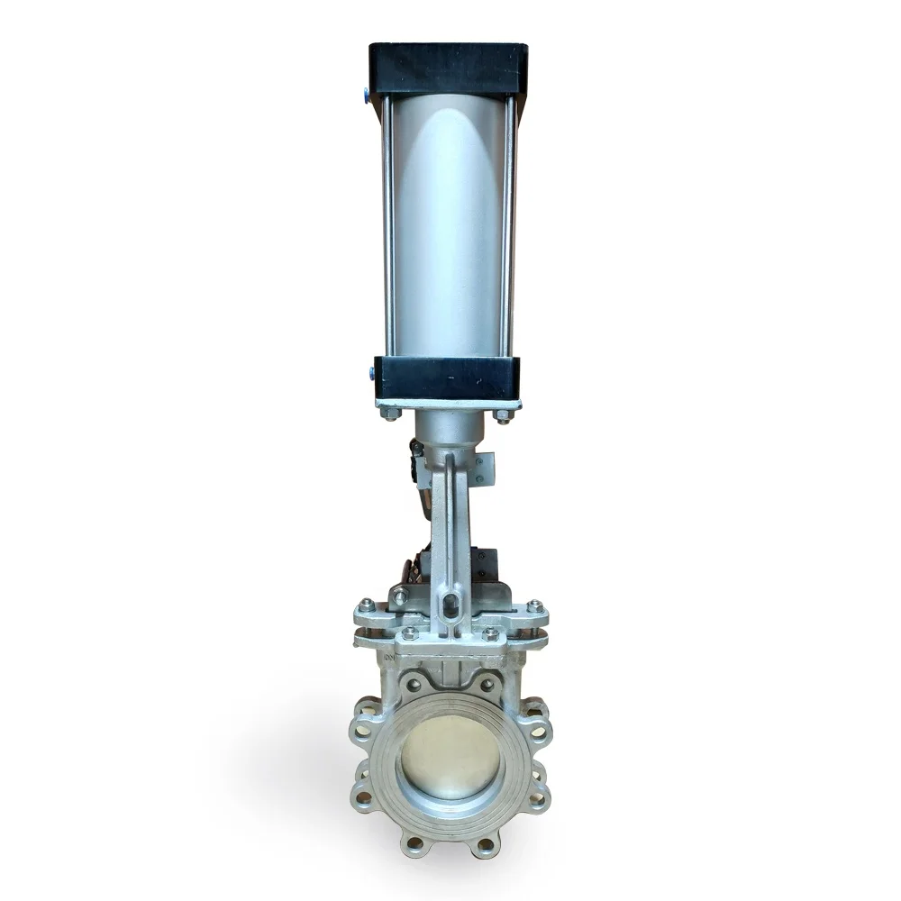 Double acting pneumatic actuator and positioner SS304 knife gate valve