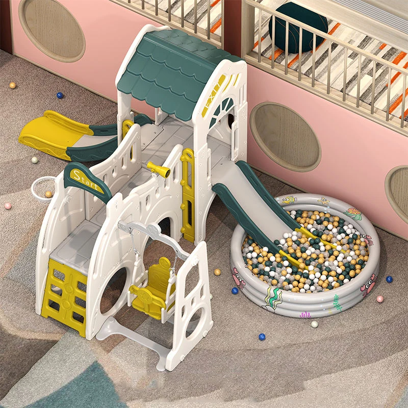Multifunctional Kids Indoor Play House Baby Playroom Playground Equipment Plastic Swing And Slides For Children Sliding Toys