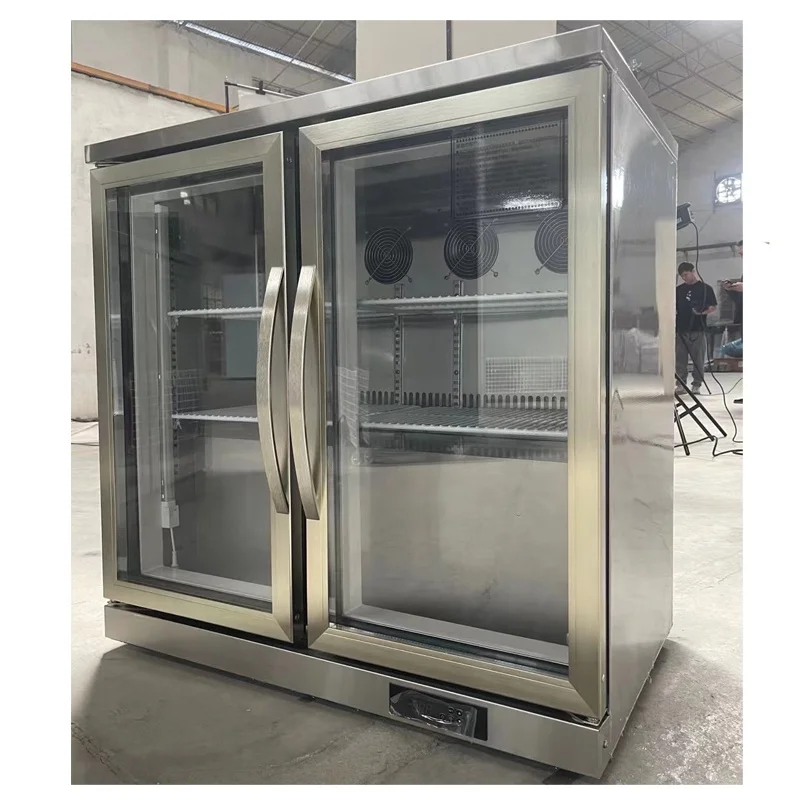 Commercial 3 Glass Door Bar Counter Beer Cooler Table Top Beverage Mini Small Display Fridge Counter Top Refrigerator
