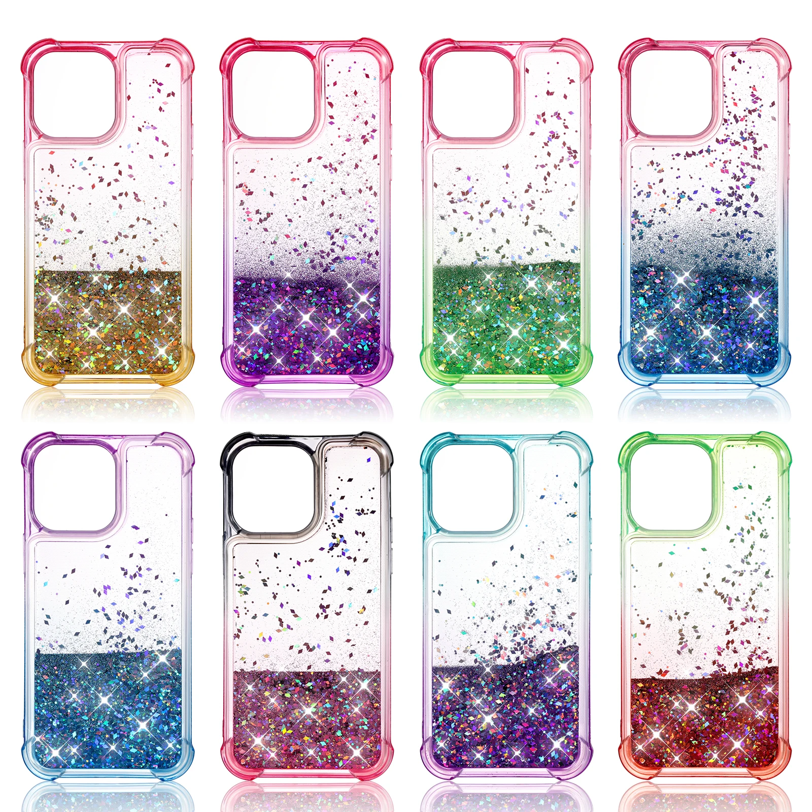 Top Seller Bling Glitter Liquid Sand Clear Case Shockproof Mobile Cover Phone Case For Iphone 12 13 14 Pro Max Case