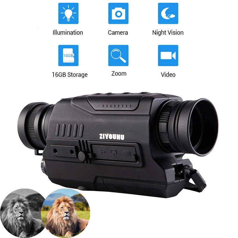 HD Digital Night Vision Scope Infrared Camera Photo Video Playback Sighting Monocular Telescope Outdoor Hunting Patrol Observe