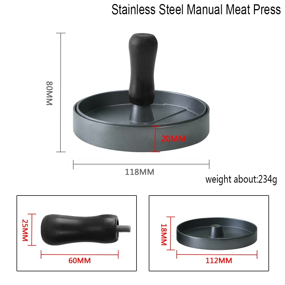 Hamburger Press Stainless Steel Meat Beef Round Shape Cutlet Mold BBQ Accessories Antistick Burger Press Hamburger Patty Maker