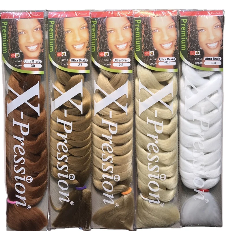 Hot Selling high temperature Africa 82 inch pression hair braiding extensions synthetic hair braid wigs