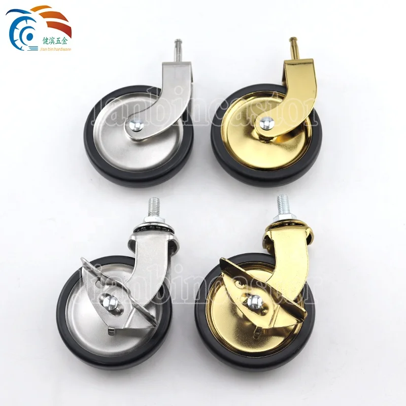 3-inch screw chrome-plated universal dining car castor wheel hotel restaurant restaurant trolley PP silent furniture caster