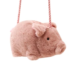 Hot selling popular stuffed plush graduation pink pig bag coin purse clutch storage pig bag for girl