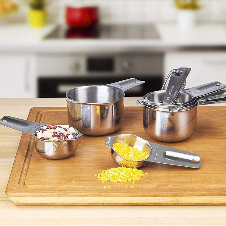 Набор из 14 мерных стаканчиков и ложек из нержавеющей стали