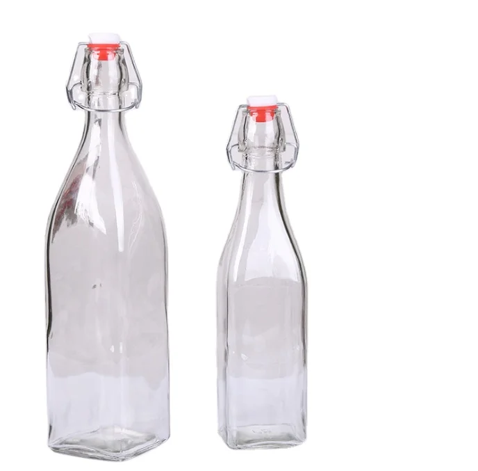 swing top clear glass bottle for beer juice water 1000ml