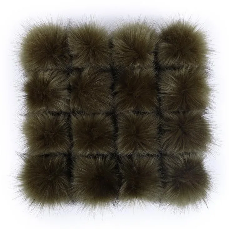 15cm plush fake raccoon fur ball faux fur pom poms for hats