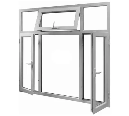 Maplemiles 70 Series Classic Design Double Soundproof Glass White Kitchen Pvc Casement Window