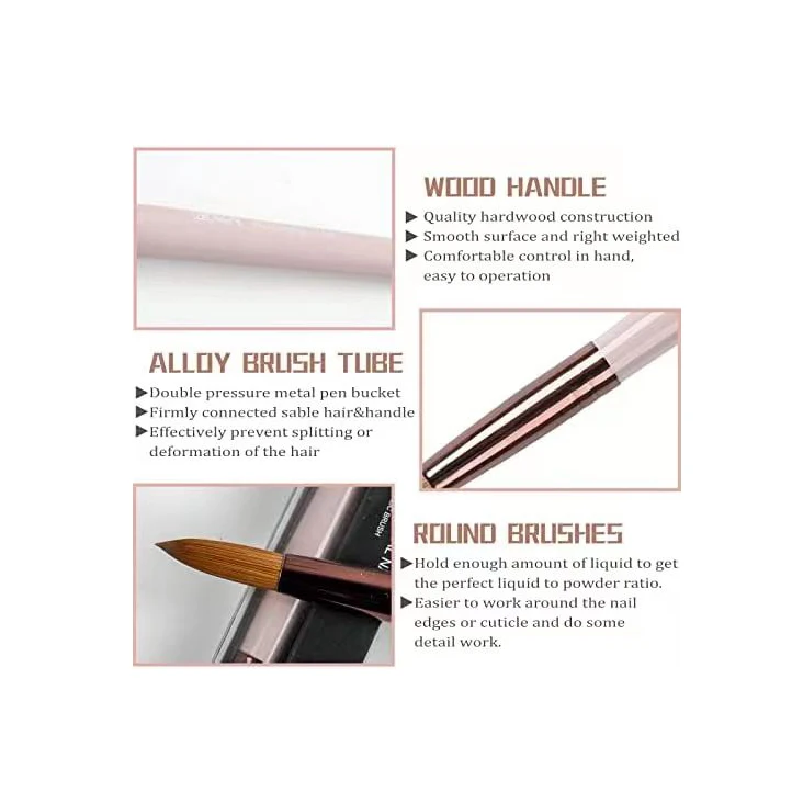 2022 Professional Transparent Phototherapy Kolinsky Uv Gel Nail Brush