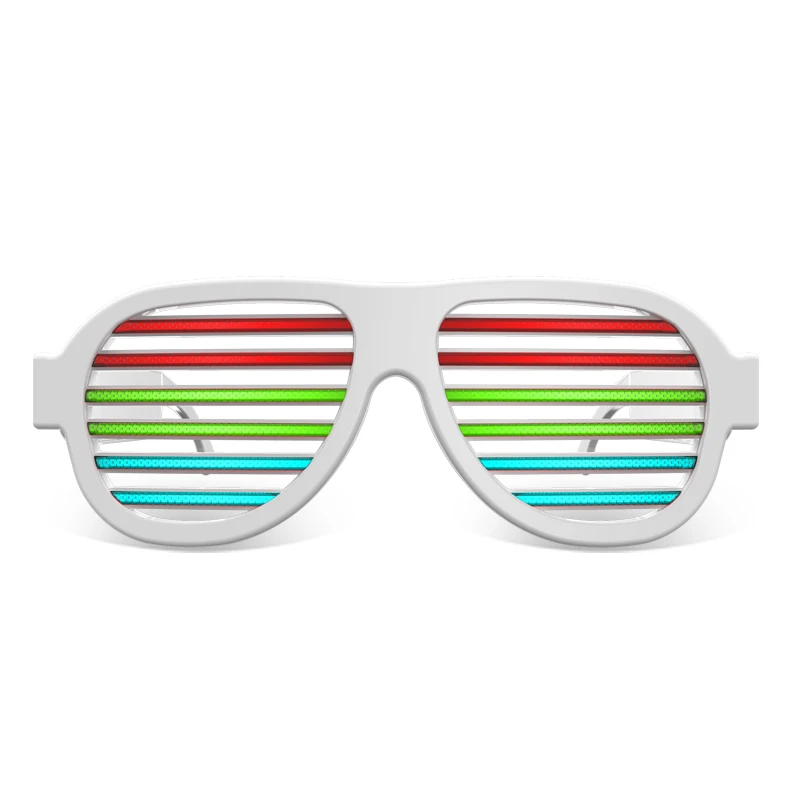 Light Up Shutter Sound Reactive Glasses for Music Party,Flashing Glasses for Men and Women