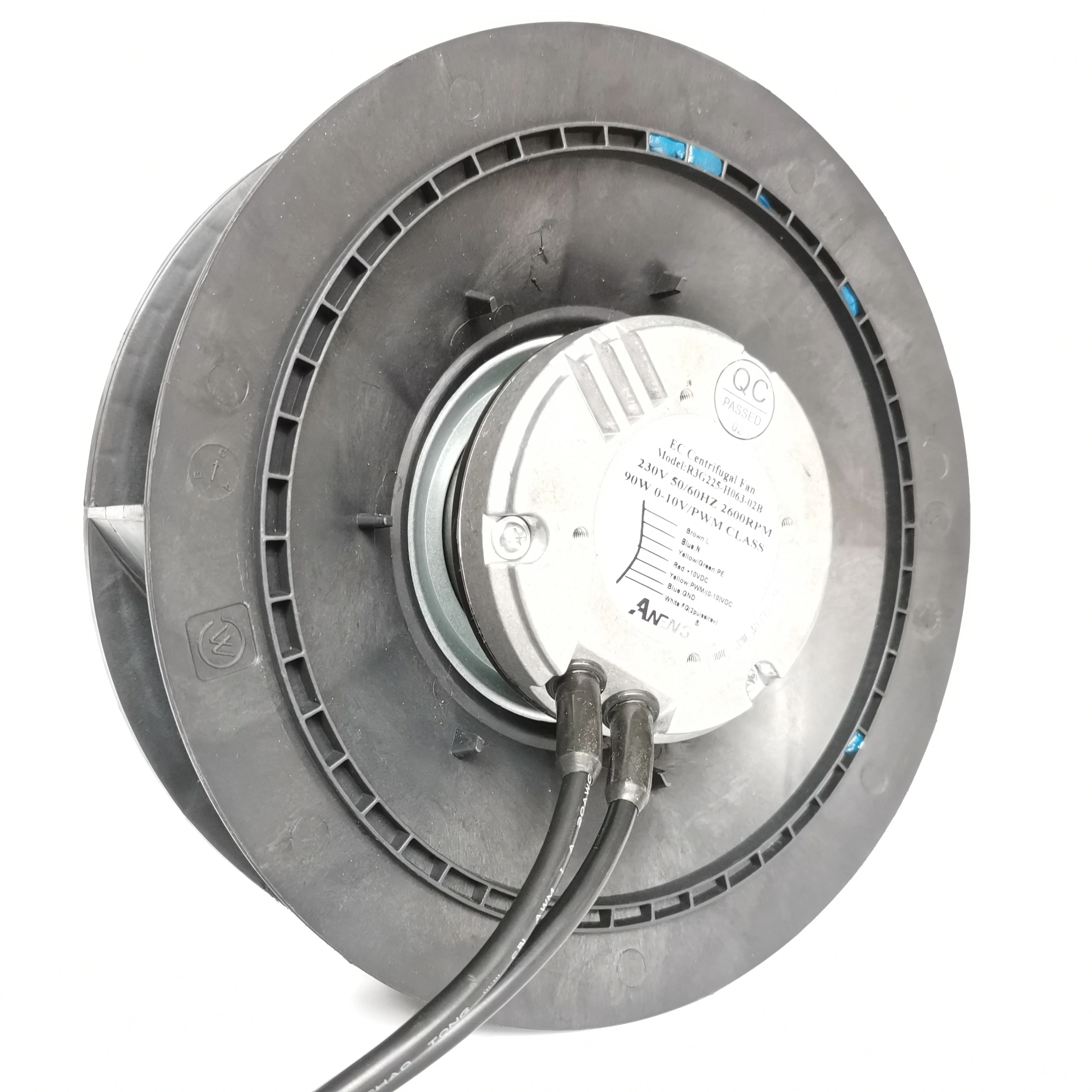 110v 220v ec radial centrifugal Fan Motorized impeller  new  225mm optimized wheel Brushless External Rotor Motor fan