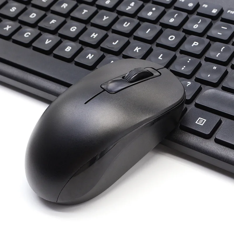 2.4G Wireless USB Keyboard and Mouse Set Metal Features for Commercial Office Gaming Home Use Cross-Border