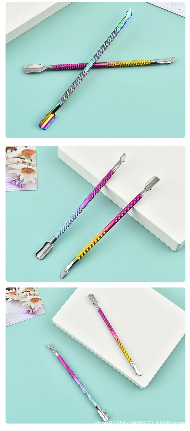 Durable Stainless Steel Double Ended Nail Cuticle Manicure Cleaner Tools Fingernails Cuticle Pusher Trimmer Remover