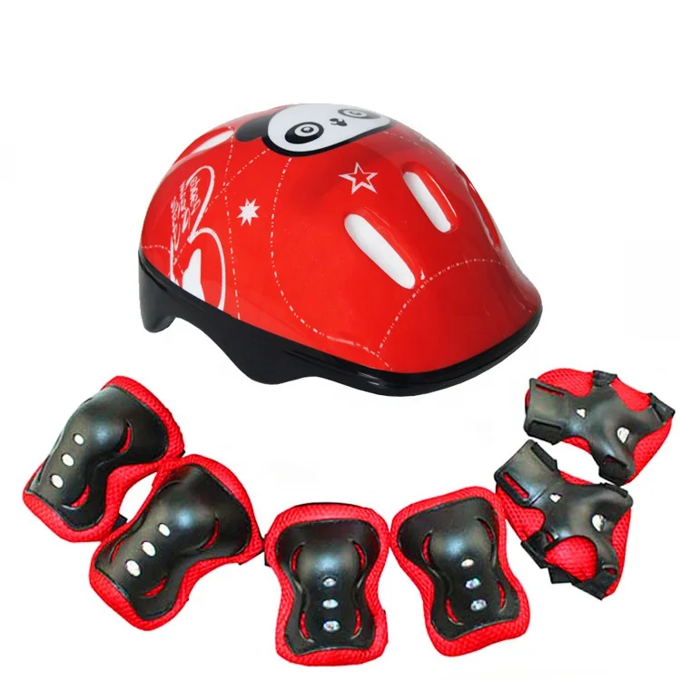 Hot sell kids skates protect pad set with helmet Children sports helmet cycling protective gear 4 sets