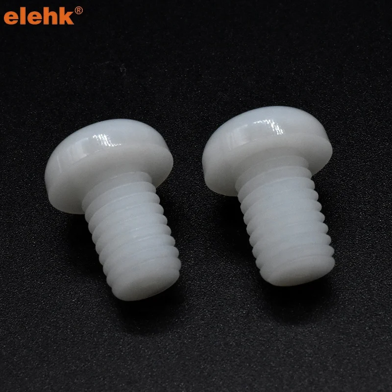 Elehk Nylon Round Head Screws Phillip Polyamide Pa66 Plastic Bolt PA66 And Nylon Bolt Plastic Screw