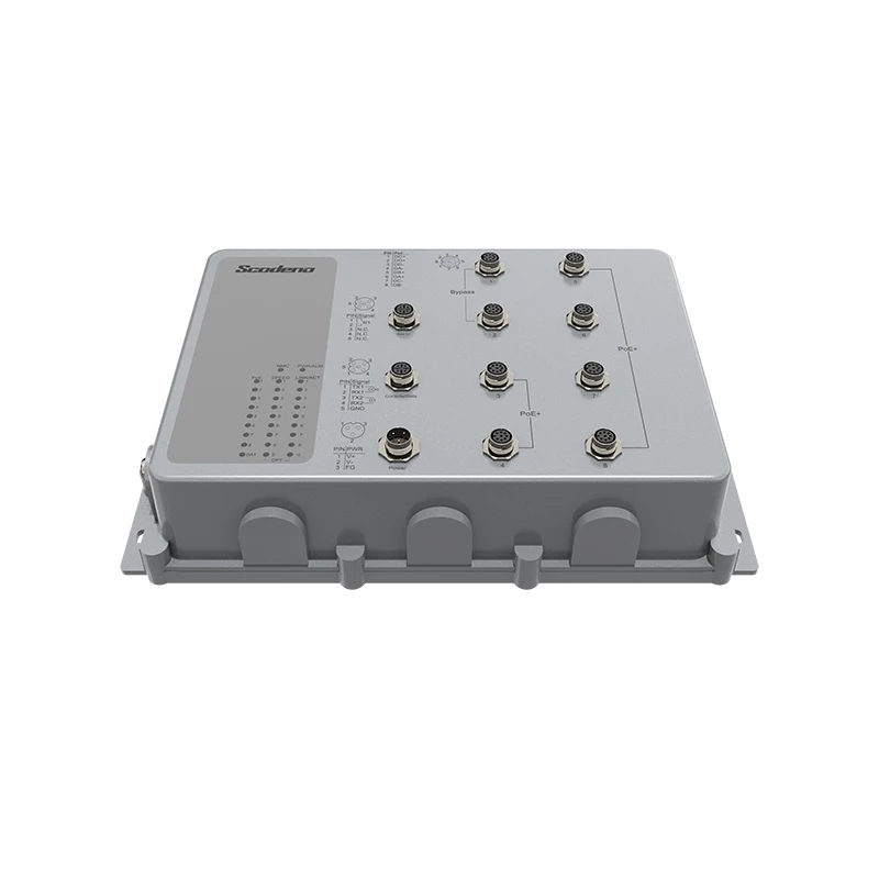 Высококлассный OEM водонепроницаемый IP 67 8 PoE промышленный Ethernet коммутатор коробка M12 коннектор
