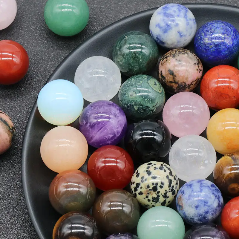 Hot sale wholesale 14mm natural rock polished gemstone beads red brecciated jasper stone sphere crystal ball stone ball