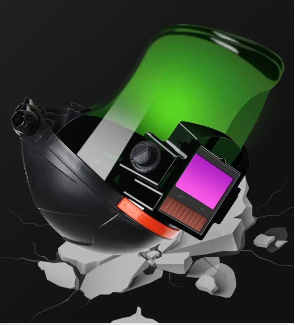 Head mounted auto darkening flip up safety protection welding head hood face shield welder mask iron man Welding Helmet