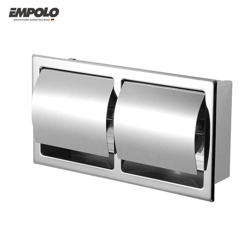 Держатель 304 бумаги из нержавеющей стали Empolo Двойной диспенсер для рулонной туалетной twin
