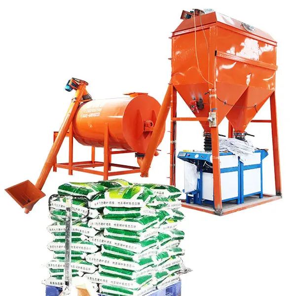 Semi-Automatic Production Line 12t Dry Mix Mortar Mixing Equipment Top Dry Mix Mortar Plant