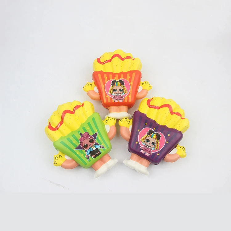 Wholesale PU Foam Slow Rebound Decorative Toys Food Shape Chips French Fries Dolls Stress Toys For Children