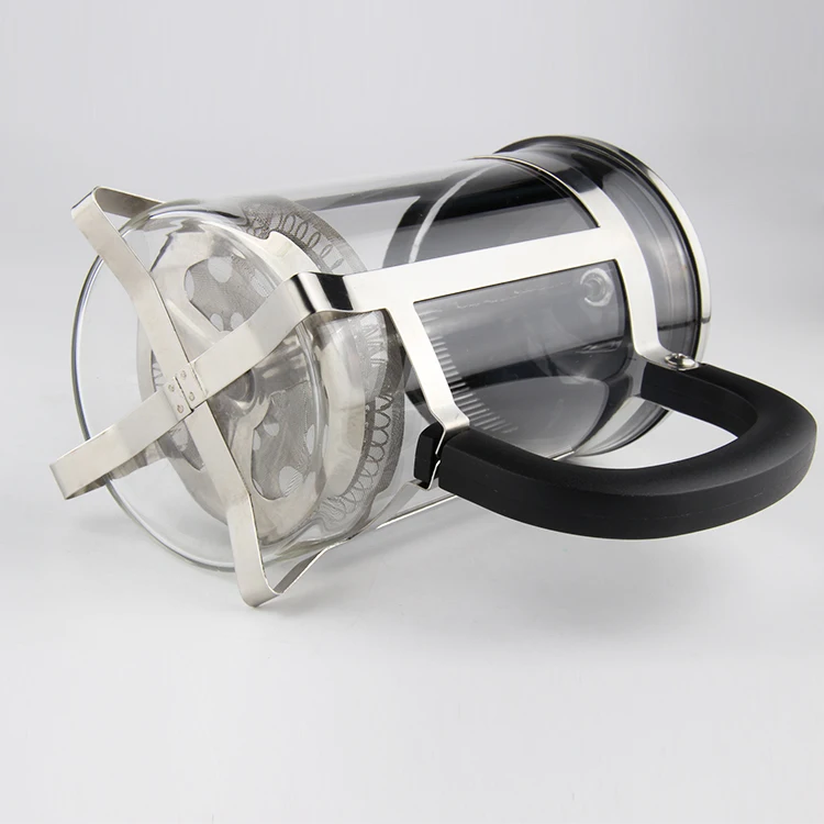 Оптовая продажа, серебряный Французский пресс для кофе, французский пресс для кофе, чая, молока, боросиликатного стекла и BPA бесплатно, кофейный пресс 34 унции