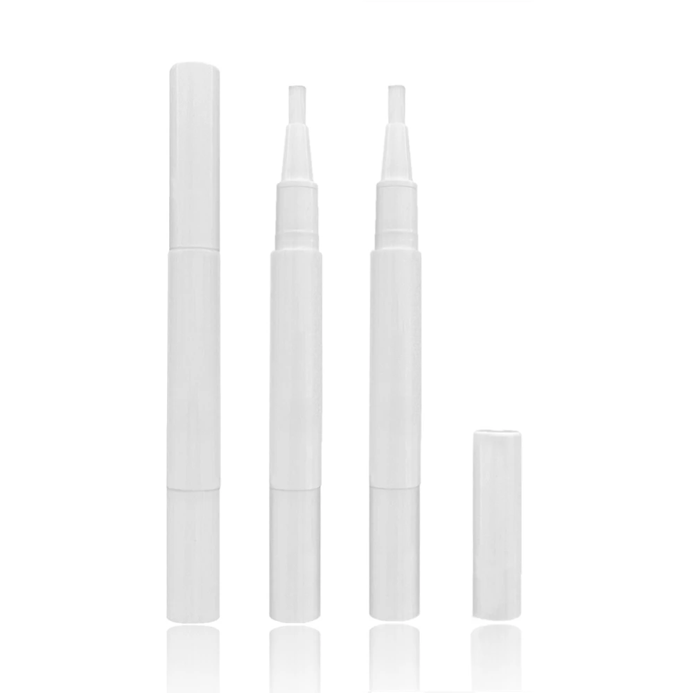 Good quality 2ml wholesale beautiful white empty plastic cosmetic pen cuticle oil nail polish twist pen with brush applicator