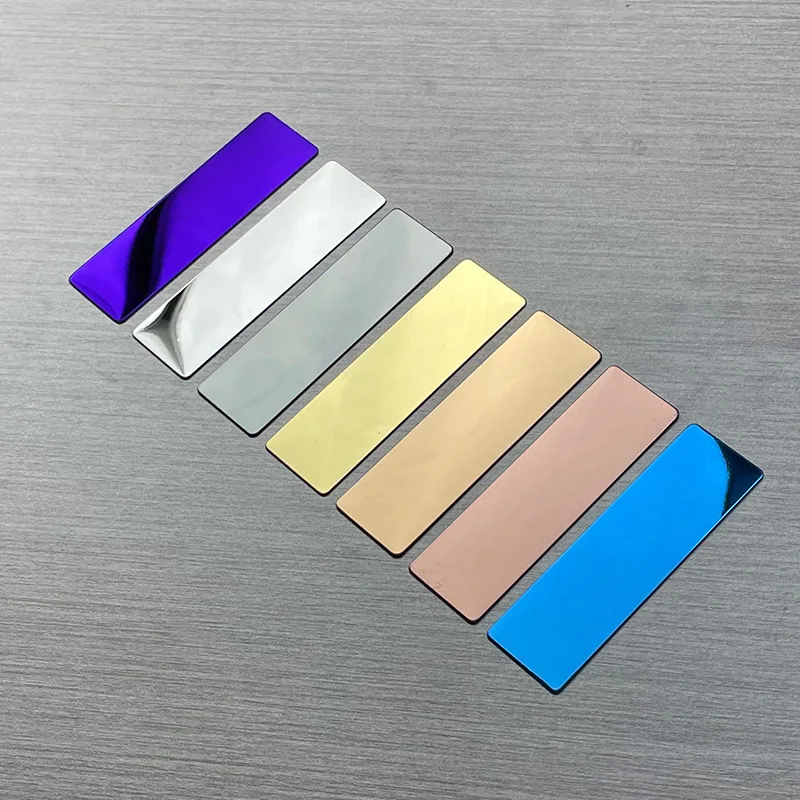 Wholesale Cheap Blank Mirror Color Stainless Steel Name Badge Support Laser And Printing Logo Badge