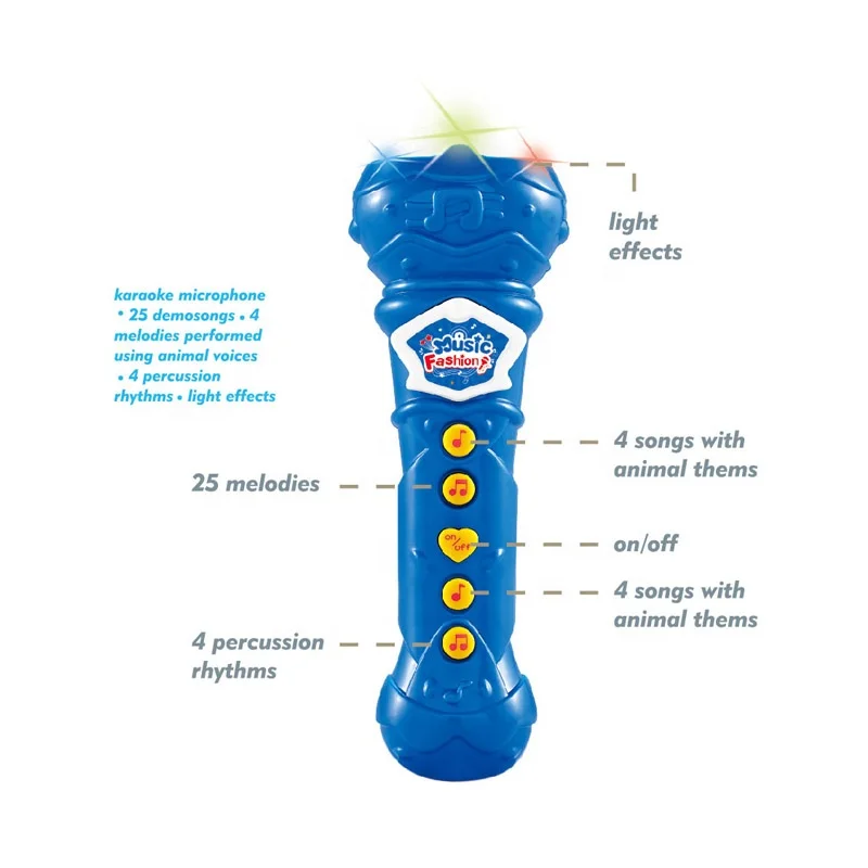 Fashion Musical Toy With Colorful Lights Listening To Music Singing Toys Portable Karaoke Microphone Toy